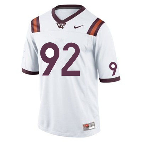 Men #92 Jaden Cunningham Virginia Tech Hokies College Football Jerseys Sale-White